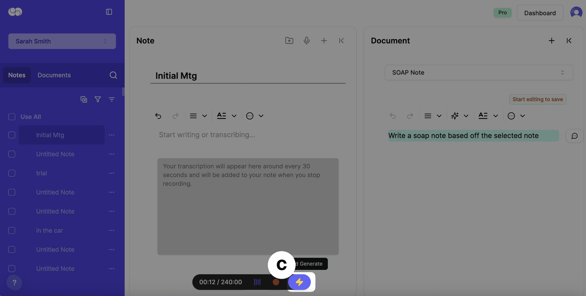 stop and generate in one click