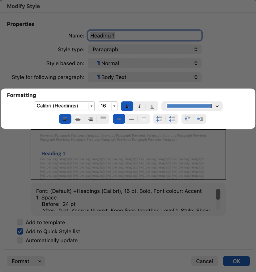 DOCX Export Styles - Guides