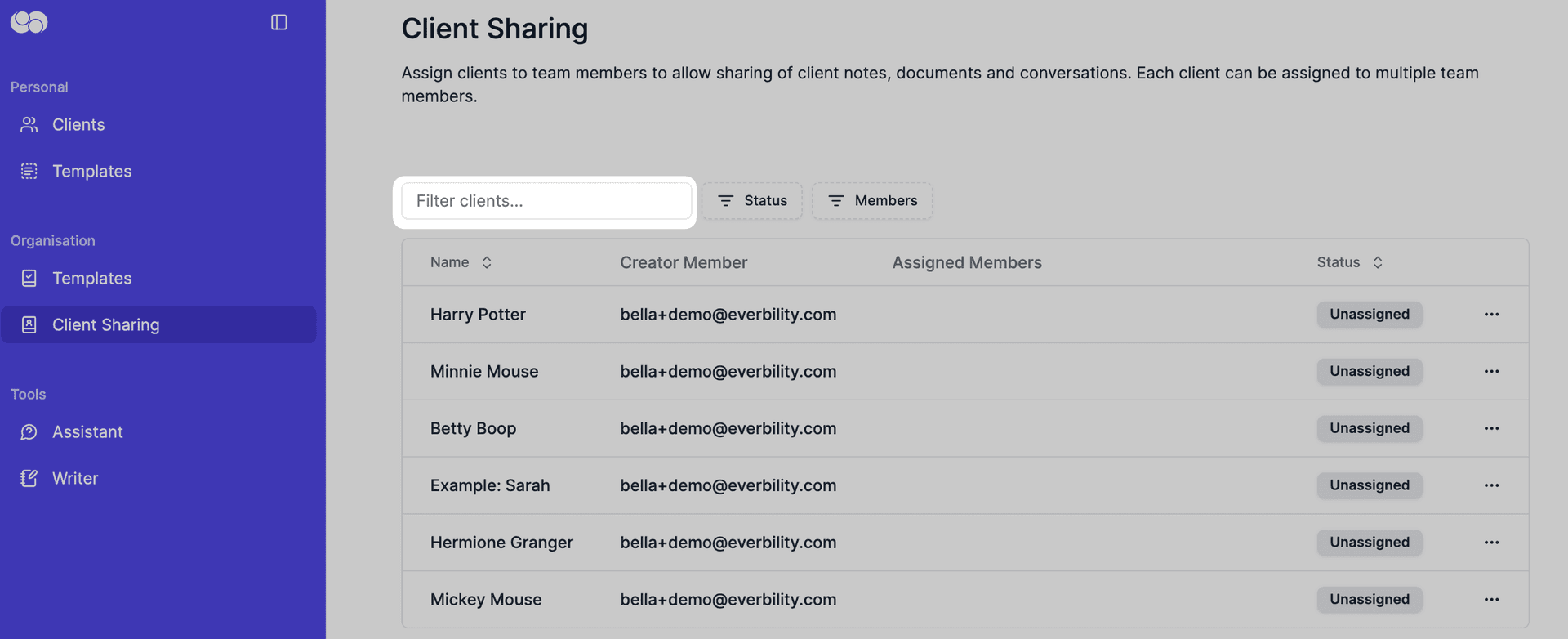 filter clients